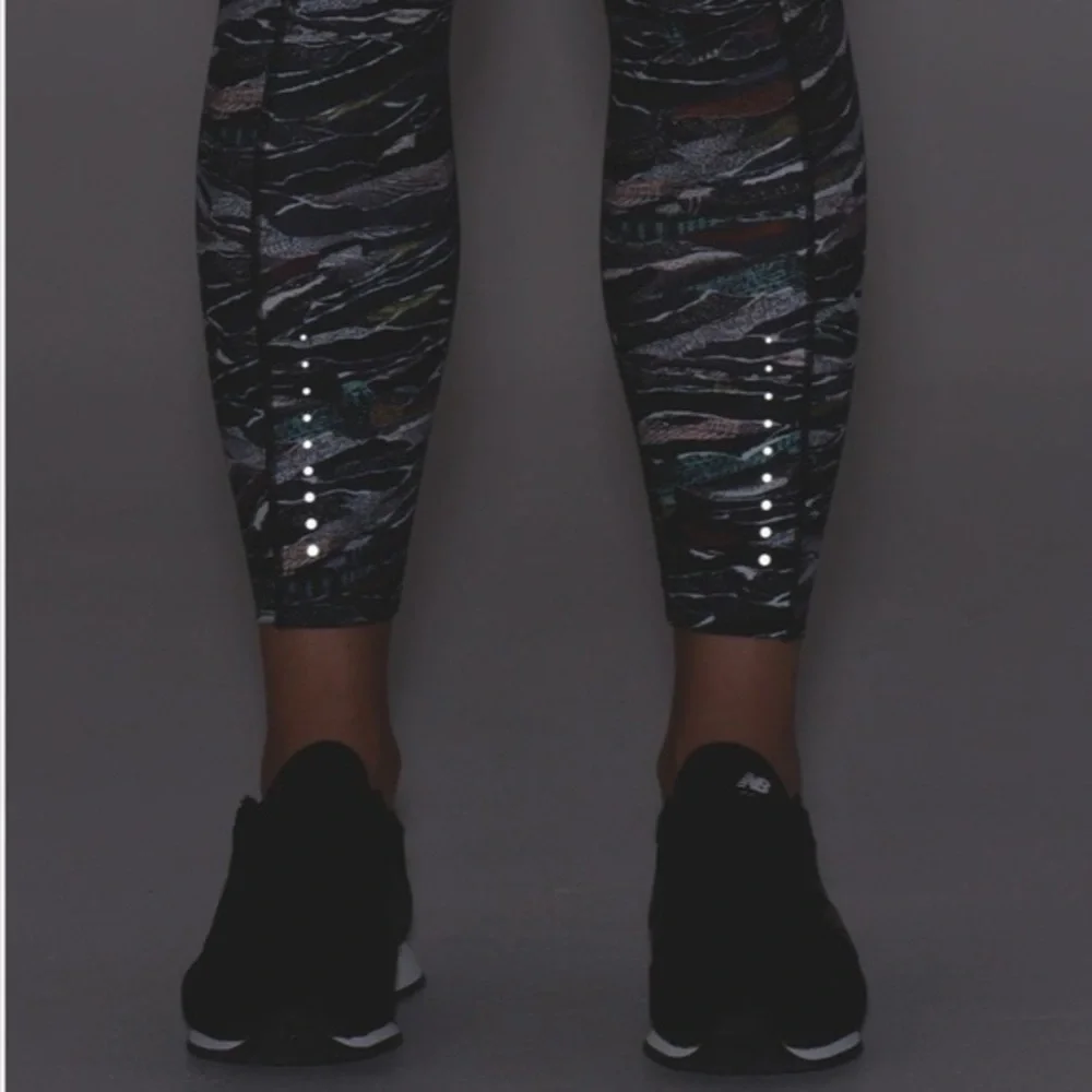Lululemon Fast & Free 7/8 Tight in Mini Sweatr Multi Black size 6
